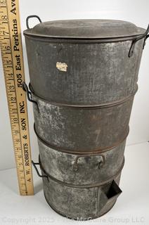 Fagley & Halpen Four (4) Pan Superior Steam Cooker w Lid and Original Label<br>

<br><br>

Removal Options:<br><br> Sat (Nov 8) & Sun (Nov 9) 11-3pm, 56 Scotch Hill Rd., Cambridge NY 12816<br><br>

Sat (Nov 15) 12-2pm, TMG Warehouse, 2800 Juniper St., Fairfax, VA 22031<br><br>

Request Shipping (david@themcguiregroupllc.com)