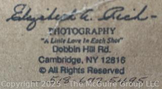 Framed Under Glass Photograph of Farmer Plowing Field with Horses Signed by Elizabeth Rich.<br>

<br><br>

Removal Options:<br><br> Sat (Nov 8) & Sun (Nov 9) 11-3pm, 56 Scotch Hill Rd., Cambridge NY 12816<br><br>

Sat (Nov 15) 12-2pm, TMG Warehouse, 2800 Juniper St., Fairfax, VA 22031<br><br>

Request Shipping (david@themcguiregroupllc.com) 