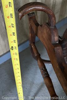 Circa 1880 Rocking Cradle. Damage Shown in Photos (WAS 340)<br>

<br><br>

Removal Options:<br><br> Sat (Nov 8) & Sun (Nov 9) 11-3pm, 56 Scotch Hill Rd., Cambridge NY 12816<br><br>

