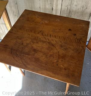 Wooden Farm House Table with Spindle Legs.  Measures 24 x 27 x 29"<br>

<br><br>

Removal Options:<br><br> Sat (Nov 8) & Sun (Nov 9) 11-3pm, 56 Scotch Hill Rd., Cambridge NY 12816<br><br>
