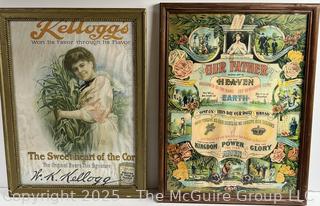 Framed Lithograph Lord's Prayer and Kellogs Advertisement<br>

<br><br>

Removal Options:<br><br> Sat (Nov 8) & Sun (Nov 9) 11-3pm, 56 Scotch Hill Rd., Cambridge NY 12816<br><br>

Sat (Nov 15) 12-2pm, TMG Warehouse, 2800 Juniper St., Fairfax, VA 22031<br><br>

Request Shipping (david@themcguiregroupllc.com)