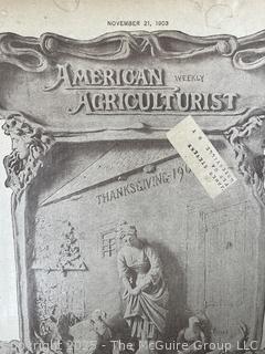 American Agriculturist Magazine 1888, 89, 00, 02 and 1904<br>

<br><br>

Removal Options:<br><br> Sat (Nov 8) & Sun (Nov 9) 11-3pm, 56 Scotch Hill Rd., Cambridge NY 12816<br><br>

Sat (Nov 15) 12-2pm, TMG Warehouse, 2800 Juniper St., Fairfax, VA 22031<br><br>

Request Shipping (david@themcguiregroupllc.com)