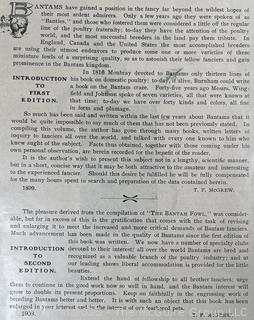 1903 The Bantam Fowl: A Description of All Standard Breeds by T. F. McGrew Book<br>

<br><br>

Removal Options:<br><br> Sat (Nov 8) & Sun (Nov 9) 11-3pm, 56 Scotch Hill Rd., Cambridge NY 12816<br><br>

Sat (Nov 15) 12-2pm, TMG Warehouse, 2800 Juniper St., Fairfax, VA 22031<br><br>

Request Shipping (david@themcguiregroupllc.com)