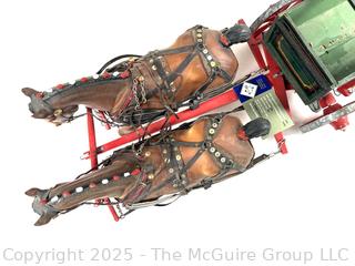 Breyer Draft Horses and Handcrafted Ornate Wagon<br>

<br><br>

Removal Options:<br><br> Sat (Nov 8) & Sun (Nov 9) 11-3pm, 56 Scotch Hill Rd., Cambridge NY 12816<br><br>

Sat (Nov 15) 12-2pm, TMG Warehouse, 2800 Juniper St., Fairfax, VA 22031<br><br>

Request Shipping (david@themcguiregroupllc.com)