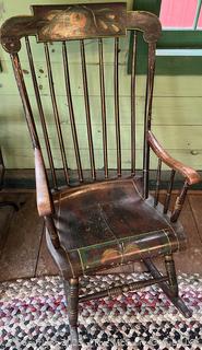 Stencil Back Boston Rocker Armchair<br>

<br><br>

Removal Options:<br><br> Sat (Nov 8) & Sun (Nov 9) 11-3pm, 56 Scotch Hill Rd., Cambridge NY 12816<br><br>


