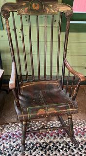 Stencil Back Boston Rocker Armchair<br>

<br><br>

Removal Options:<br><br> Sat (Nov 8) & Sun (Nov 9) 11-3pm, 56 Scotch Hill Rd., Cambridge NY 12816<br><br>

