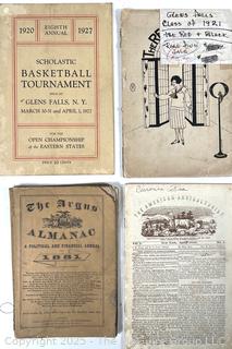 1927 Glens Falls NY Basketball Tournament Program, The Red and Black School Yearbook, 1881 Argus Almanac - A Political and Financial Annual, and 1842 Vol 1, No. 1 Edition of The American Agriculturalist Magazine<br>

<br><br>

Removal Options:<br><br> Sat (Nov 8) & Sun (Nov 9) 11-3pm, 56 Scotch Hill Rd., Cambridge NY 12816<br><br>

Sat (Nov 15) 12-2pm, TMG Warehouse, 2800 Juniper St., Fairfax, VA 22031<br><br>

Request Shipping (david@themcguiregroupllc.com)