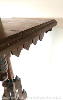 Eastlake Style American Sawtooth Occasional Table <br>

<br><br>

Removal Options:<br><br> Sat (Nov 8) & Sun (Nov 9) 11-3pm, 56 Scotch Hill Rd., Cambridge NY 12816<br><br>

