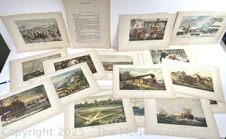Set of Currier and Ives Color Lithographs<br>

<br><br>

Removal Options:<br><br> Sat (Nov 8) & Sun (Nov 9) 11-3pm, 56 Scotch Hill Rd., Cambridge NY 12816<br><br>

Sat (Nov 15) 12-2pm, TMG Warehouse, 2800 Juniper St., Fairfax, VA 22031<br><br>

Request Shipping (david@themcguiregroupllc.com) 