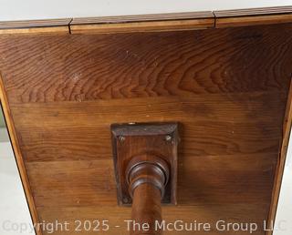 Wood Inlay Gaming Table on Pedestal Base<br>

<br><br>

Removal Options:<br><br> Sat (Nov 8) & Sun (Nov 9) 11-3pm, 56 Scotch Hill Rd., Cambridge NY 12816<br><br>

