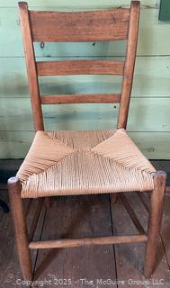 Ladder Back Side Chair w/ Cord Seat<br>

<br><br>

Removal Options:<br><br> Sat (Nov 8) & Sun (Nov 9) 11-3pm, 56 Scotch Hill Rd., Cambridge NY 12816<br><br>

