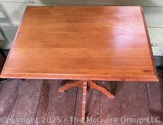 Pedestal Occasional Table w/ Beveled Edge Top<br>

<br><br>

Removal Options:<br><br> Sat (Nov 8) & Sun (Nov 9) 11-3pm, 56 Scotch Hill Rd., Cambridge NY 12816<br><br>

