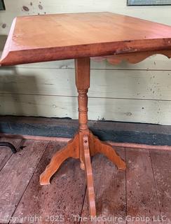 Pedestal Occasional Table w/ Beveled Edge Top<br>

<br><br>

Removal Options:<br><br> Sat (Nov 8) & Sun (Nov 9) 11-3pm, 56 Scotch Hill Rd., Cambridge NY 12816<br><br>

