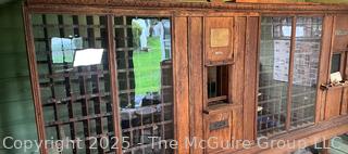 Oak US Post Office Unit with Clerk's Window, Mail Slot, and 198 PO Box boxesfrom the Hebron, NY, Post Office, Made by The Postmasters Supply Co., Baltimore, MD with  1872 certificate signed by US Postmaster General appointing John Powell as postmaster of Hebron, NY (WAS 424)<br>

<br><br>

Removal Options:<br><br> Sat (Nov 8) & Sun (Nov 9) 11-3pm, 56 Scotch Hill Rd., Cambridge NY 12816 <br><br>

Sat (Nov 15) 12-2pm, TMG Warehouse, 2800 Juniper St., Fairfax, VA 22031<br><br>

Request Shipping (david@themcguiregroupllc.com)