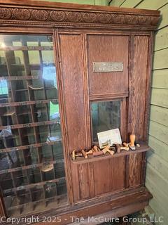 Oak US Post Office Unit with Clerk's Window, Mail Slot, and 198 PO Box boxesfrom the Hebron, NY, Post Office, Made by The Postmasters Supply Co., Baltimore, MD with  1872 certificate signed by US Postmaster General appointing John Powell as postmaster of Hebron, NY (WAS 424)<br>

<br><br>

Removal Options:<br><br> Sat (Nov 8) & Sun (Nov 9) 11-3pm, 56 Scotch Hill Rd., Cambridge NY 12816 <br><br>

Sat (Nov 15) 12-2pm, TMG Warehouse, 2800 Juniper St., Fairfax, VA 22031<br><br>

Request Shipping (david@themcguiregroupllc.com)