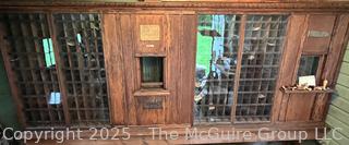 Oak US Post Office Unit with Clerk's Window, Mail Slot, and 198 PO Box boxesfrom the Hebron, NY, Post Office, Made by The Postmasters Supply Co., Baltimore, MD with  1872 certificate signed by US Postmaster General appointing John Powell as postmaster of Hebron, NY (WAS 424)<br>

<br><br>

Removal Options:<br><br> Sat (Nov 8) & Sun (Nov 9) 11-3pm, 56 Scotch Hill Rd., Cambridge NY 12816 <br><br>

Sat (Nov 15) 12-2pm, TMG Warehouse, 2800 Juniper St., Fairfax, VA 22031<br><br>

Request Shipping (david@themcguiregroupllc.com)