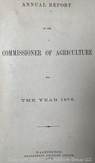 Ten (10) U.S. Department of Agriculture Yearbooks: 1878, 1868, 1884, 1880, 1906, 1913 and 1931<br>

<br><br>

Removal Options:<br><br> Sat (Nov 8) & Sun (Nov 9) 11-3pm, 56 Scotch Hill Rd., Cambridge NY 12816<br><br>

Sat (Nov 15) 12-2pm, TMG Warehouse, 2800 Juniper St., Fairfax, VA 22031<br><br>

Request Shipping (david@themcguiregroupllc.com)
