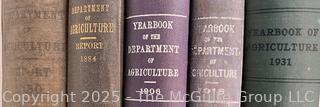 Ten (10) U.S. Department of Agriculture Yearbooks: 1878, 1868, 1884, 1880, 1906, 1913 and 1931<br>

<br><br>

Removal Options:<br><br> Sat (Nov 8) & Sun (Nov 9) 11-3pm, 56 Scotch Hill Rd., Cambridge NY 12816<br><br>

Sat (Nov 15) 12-2pm, TMG Warehouse, 2800 Juniper St., Fairfax, VA 22031<br><br>

Request Shipping (david@themcguiregroupllc.com)