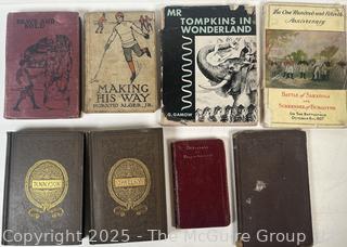 Eight (8) Books and Journals <br>

<br><br>

Removal Options:<br><br> Sat (Nov 8) & Sun (Nov 9) 11-3pm, 56 Scotch Hill Rd., Cambridge NY 12816<br><br>

Sat (Nov 15) 12-2pm, TMG Warehouse, 2800 Juniper St., Fairfax, VA 22031<br><br>

Request Shipping (david@themcguiregroupllc.com)