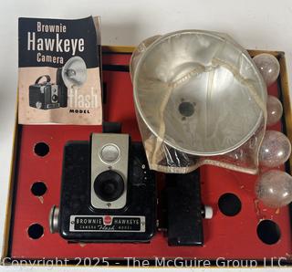 Vintage Kodak Brownie Hawkeye Outfit in Original Box Flash Model Camera Flash<br>

<br><br>

Removal Options:<br><br> Sat (Nov 8) & Sun (Nov 9) 11-3pm, 56 Scotch Hill Rd., Cambridge NY 12816<br><br>

Sat (Nov 15) 12-2pm, TMG Warehouse, 2800 Juniper St., Fairfax, VA 22031<br><br>

Request Shipping (david@themcguiregroupllc.com)