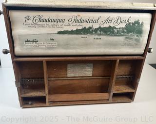 1923 Blue Bird Model of The Chautauqua Industrial Art Desk (WAS 472)<br>

<br><br>

Removal Options:<br><br> Sat (Nov 8) & Sun (Nov 9) 11-3pm, 56 Scotch Hill Rd., Cambridge NY 12816<br><br>

Sat (Nov 15) 12-2pm, TMG Warehouse, 2800 Juniper St., Fairfax, VA 22031<br><br>

Request Shipping (david@themcguiregroupllc.com)