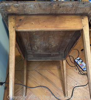 1840's Primitive Pine Work Table w/ Skirt, 42 x 31 x 28" (WAS 456)Tall<br>

<br><br>

Removal Options:<br><br> Sat (Nov 8) & Sun (Nov 9) 11-3pm, 56 Scotch Hill Rd., Cambridge NY 12816<br><br>

