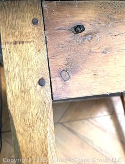 1840's Primitive Pine Work Table w/ Skirt, 42 x 31 x 28" (WAS 456)Tall<br>

<br><br>

Removal Options:<br><br> Sat (Nov 8) & Sun (Nov 9) 11-3pm, 56 Scotch Hill Rd., Cambridge NY 12816<br><br>

