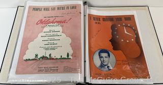 Binder of Sheet Music from the 1940-50's. 60 Pieces<br>

<br><br>

Removal Options:<br><br> Sat (Nov 8) & Sun (Nov 9) 11-3pm, 56 Scotch Hill Rd., Cambridge NY 12816<br><br>

Sat (Nov 15) 12-2pm, TMG Warehouse, 2800 Juniper St., Fairfax, VA 22031<br><br>

Request Shipping (david@themcguiregroupllc.com)