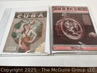 Binder of Sheet Music from the 1940-50's. 60 Pieces<br>

<br><br>

Removal Options:<br><br> Sat (Nov 8) & Sun (Nov 9) 11-3pm, 56 Scotch Hill Rd., Cambridge NY 12816<br><br>

Sat (Nov 15) 12-2pm, TMG Warehouse, 2800 Juniper St., Fairfax, VA 22031<br><br>

Request Shipping (david@themcguiregroupllc.com)