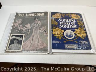 Binder of Sheet Music from the 1940-50's. 60 Pieces<br>

<br><br>

Removal Options:<br><br> Sat (Nov 8) & Sun (Nov 9) 11-3pm, 56 Scotch Hill Rd., Cambridge NY 12816<br><br>

Sat (Nov 15) 12-2pm, TMG Warehouse, 2800 Juniper St., Fairfax, VA 22031<br><br>

Request Shipping (david@themcguiregroupllc.com)