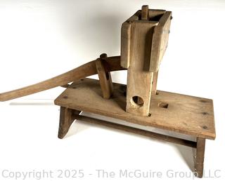 Primitive Lever Action Tabletop Wooden Butter Mold Press<br>

<br><br>

Removal Options:<br><br> Sat (Nov 8) & Sun (Nov 9) 11-3pm, 56 Scotch Hill Rd., Cambridge NY 12816<br><br>

Sat (Nov 15) 12-2pm, TMG Warehouse, 2800 Juniper St., Fairfax, VA 22031<br><br>

Request Shipping (david@themcguiregroupllc.com)