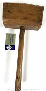 Large Wooden Square Hand Mallet<br>

<br><br>

Removal Options:<br><br> Sat (Nov 8) & Sun (Nov 9) 11-3pm, 56 Scotch Hill Rd., Cambridge NY 12816<br><br>

Sat (Nov 15) 12-2pm, TMG Warehouse, 2800 Juniper St., Fairfax, VA 22031<br><br>

Request Shipping (david@themcguiregroupllc.com)