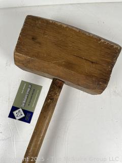 Large Wooden Square Hand Mallet<br>

<br><br>

Removal Options:<br><br> Sat (Nov 8) & Sun (Nov 9) 11-3pm, 56 Scotch Hill Rd., Cambridge NY 12816<br><br>

Sat (Nov 15) 12-2pm, TMG Warehouse, 2800 Juniper St., Fairfax, VA 22031<br><br>

Request Shipping (david@themcguiregroupllc.com)