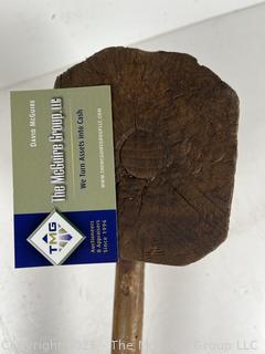 Large Wooden Square Hand Mallet<br>

<br><br>

Removal Options:<br><br> Sat (Nov 8) & Sun (Nov 9) 11-3pm, 56 Scotch Hill Rd., Cambridge NY 12816<br><br>

Sat (Nov 15) 12-2pm, TMG Warehouse, 2800 Juniper St., Fairfax, VA 22031<br><br>

Request Shipping (david@themcguiregroupllc.com)