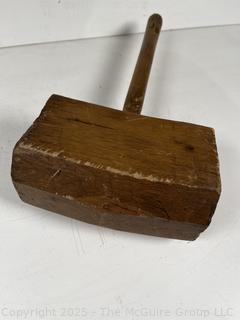 Large Wooden Square Hand Mallet<br>

<br><br>

Removal Options:<br><br> Sat (Nov 8) & Sun (Nov 9) 11-3pm, 56 Scotch Hill Rd., Cambridge NY 12816<br><br>

Sat (Nov 15) 12-2pm, TMG Warehouse, 2800 Juniper St., Fairfax, VA 22031<br><br>

Request Shipping (david@themcguiregroupllc.com)