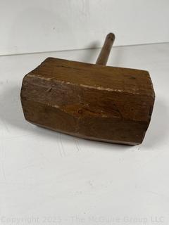 Large Wooden Square Hand Mallet<br>

<br><br>

Removal Options:<br><br> Sat (Nov 8) & Sun (Nov 9) 11-3pm, 56 Scotch Hill Rd., Cambridge NY 12816<br><br>

Sat (Nov 15) 12-2pm, TMG Warehouse, 2800 Juniper St., Fairfax, VA 22031<br><br>

Request Shipping (david@themcguiregroupllc.com)