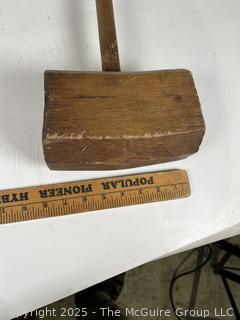 Large Wooden Square Hand Mallet<br>

<br><br>

Removal Options:<br><br> Sat (Nov 8) & Sun (Nov 9) 11-3pm, 56 Scotch Hill Rd., Cambridge NY 12816<br><br>

Sat (Nov 15) 12-2pm, TMG Warehouse, 2800 Juniper St., Fairfax, VA 22031<br><br>

Request Shipping (david@themcguiregroupllc.com)