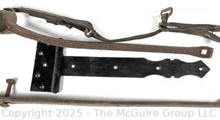 Hand Forged Hardware Including Strap Hinges<br>

<br><br>

Removal Options:<br><br> Sat (Nov 8) & Sun (Nov 9) 11-3pm, 56 Scotch Hill Rd., Cambridge NY 12816<br><br>

Sat (Nov 15) 12-2pm, TMG Warehouse, 2800 Juniper St., Fairfax, VA 22031<br><br>

Request Shipping (david@themcguiregroupllc.com)