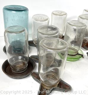Group of Glass Canning Jar Chicken Feeders<br>

<br><br>

Removal Options:<br><br> Sat (Nov 8) & Sun (Nov 9) 11-3pm, 56 Scotch Hill Rd., Cambridge NY 12816<br><br>

