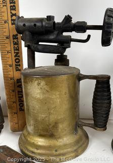 Four (4) Blow Torches and Melting Irons<br>

<br><br>

Removal Options:<br><br> Sat (Nov 8) & Sun (Nov 9) 11-3pm, 56 Scotch Hill Rd., Cambridge NY 12816<br><br>

Sat (Nov 15) 12-2pm, TMG Warehouse, 2800 Juniper St., Fairfax, VA 22031<br><br>


