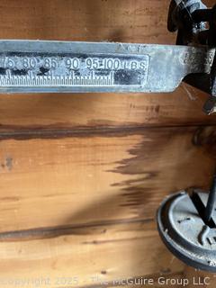 Fairbanks Platform Scale with Weights.<br>

<br><br>

Removal Options:<br><br> Sat (Nov 8) & Sun (Nov 9) 11-3pm, 56 Scotch Hill Rd., Cambridge NY 12816<br><br>

 