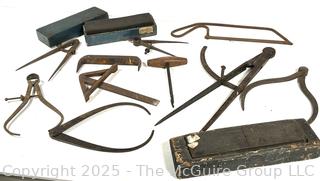 Calipers, Compasses and Whet Stones<br>

<br><br>

Removal Options:<br><br> Sat (Nov 8) & Sun (Nov 9) 11-3pm, 56 Scotch Hill Rd., Cambridge NY 12816<br><br>

Sat (Nov 15) 12-2pm, TMG Warehouse, 2800 Juniper St., Fairfax, VA 22031<br><br>

Request Shipping (david@themcguiregroupllc.com) 