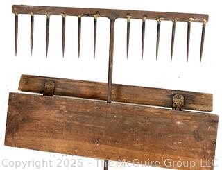 Wooden and Steel Tined Specialized Rake w/ Fitted Box Cover<br>

<br><br>

Removal Options:<br><br> Sat (Nov 8) & Sun (Nov 9) 11-3pm, 56 Scotch Hill Rd., Cambridge NY 12816<br><br>

Sat (Nov 15) 12-2pm, TMG Warehouse, 2800 Juniper St., Fairfax, VA 22031<br><br>

