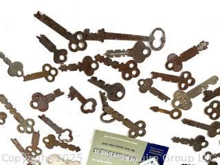 Large Assortment of Flat Steel Keys<br>

<br><br>

Removal Options:<br><br> Sat (Nov 8) & Sun (Nov 9) 11-3pm, 56 Scotch Hill Rd., Cambridge NY 12816<br><br>

Sat (Nov 15) 12-2pm, TMG Warehouse, 2800 Juniper St., Fairfax, VA 22031<br><br>

Request Shipping (david@themcguiregroupllc.com) 