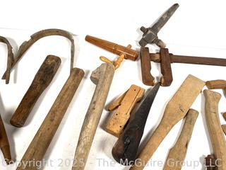 Treenware Including Barrel Stoppers, Hand Carved Basket Handles, Workbench Dogs and Mallet<br>

<br><br>

Removal Options:<br><br> Sat (Nov 8) & Sun (Nov 9) 11-3pm, 56 Scotch Hill Rd., Cambridge NY 12816<br><br>

Sat (Nov 15) 12-2pm, TMG Warehouse, 2800 Juniper St., Fairfax, VA 22031<br><br>

Request Shipping (david@themcguiregroupllc.com)