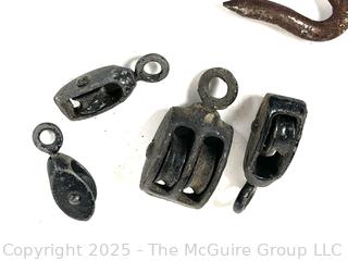 Farm Tools Including Specific Function Wrenches Often Supplied w/ Implement Purchase, Metal Pulleys and Door/Gate Fasteners<br>

<br><br>

Removal Options:<br><br> Sat (Nov 8) & Sun (Nov 9) 11-3pm, 56 Scotch Hill Rd., Cambridge NY 12816<br><br>

Sat (Nov 15) 12-2pm, TMG Warehouse, 2800 Juniper St., Fairfax, VA 22031<br><br>

Request Shipping (david@themcguiregroupllc.com)