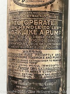 Pyrene Fire Extinguisher<br>

<br><br>

Removal Options:<br><br> Sat (Nov 8) & Sun (Nov 9) 11-3pm, 56 Scotch Hill Rd., Cambridge NY 12816<br><br>

