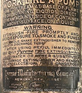 Pyrene Fire Extinguisher<br>

<br><br>

Removal Options:<br><br> Sat (Nov 8) & Sun (Nov 9) 11-3pm, 56 Scotch Hill Rd., Cambridge NY 12816<br><br>

