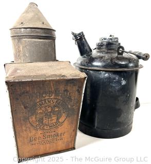 Woodman's Famous Bee-Ware Bee Smoker and Metal Fuel Can w/ Handle<br>

<br><br>

Removal Options:<br><br> Sat (Nov 8) & Sun (Nov 9) 11-3pm, 56 Scotch Hill Rd., Cambridge NY 12816<br><br>

