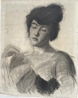 Unframed Charcoal On Paper Double-Sided Of Lady Holding Baby And Family Dinner Signed By Jennie Mae McGuire (WAS 750)<br>

<br><br>

Removal Options:<br><br> Sat (Nov 8) & Sun (Nov 9) 11-3pm, 56 Scotch Hill Rd., Cambridge NY 12816<br><br>

Sat (Nov 15) 12-2pm, TMG Warehouse, 2800 Juniper St., Fairfax, VA 22031<br><br>

Request Shipping (david@themcguiregroupllc.com)